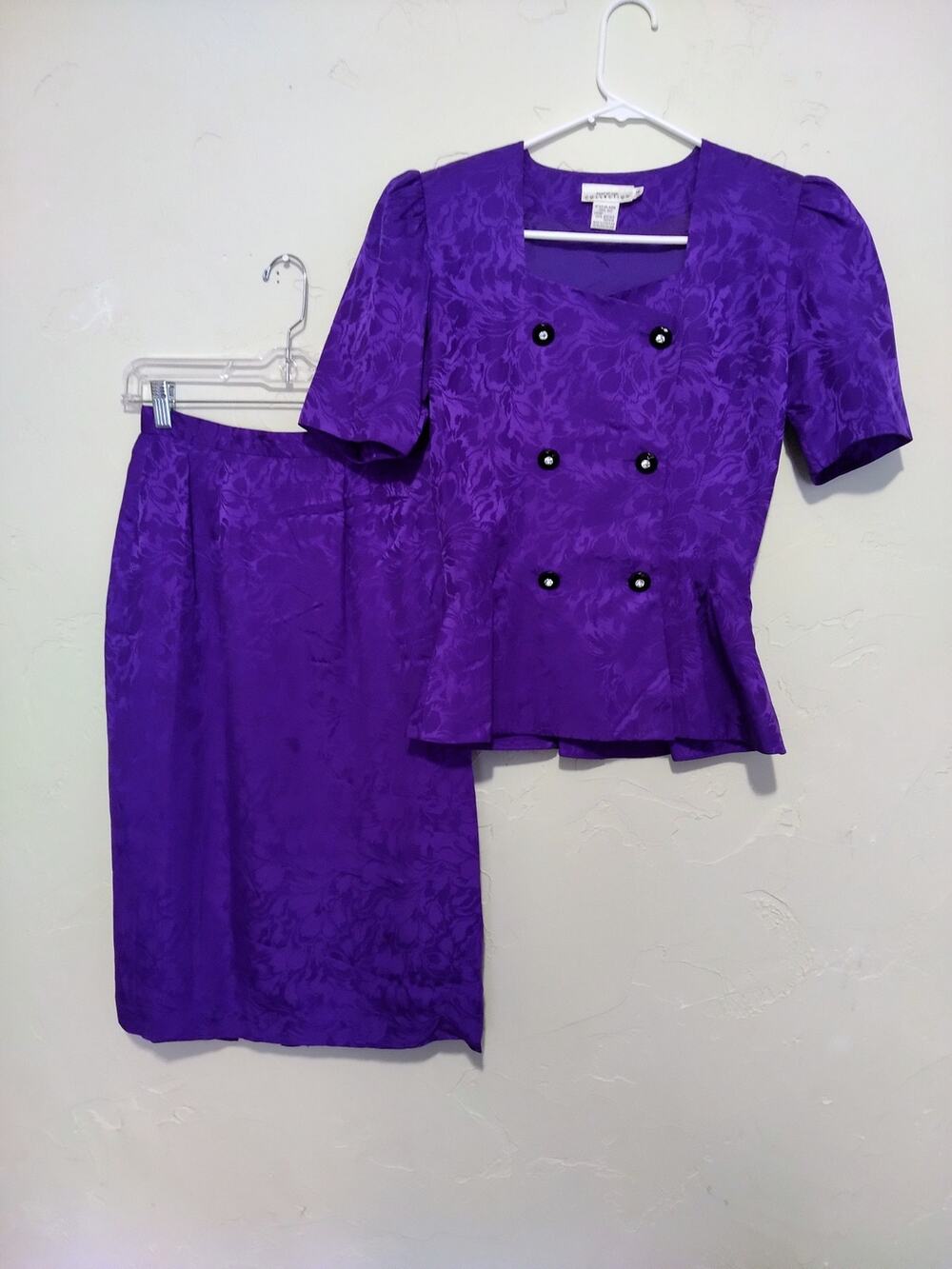 Vintage Silk  Point of View Collection Royal Purple Two-Piece Set